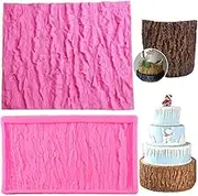 Set of 2 Tree Bark Cake Fondant Mold Tree Stump Fondant Impression Texture Mat Wedding Lumberjack Cake Border Decorating Tool Chocolate Gumpaste Pastry Cake Mold