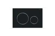Geberit Sigma20MB Round Black Toilet Button Matte Black Plate with Chrome Trim for Concealed Cisterns 115.882.14.1