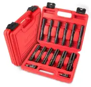 14 Piece 3/8" Drive 6 Point Deep Impact Socket Set, Including 12PCS Extra Lon...