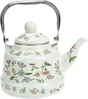DINHEAROM Enamel Tea Kettle Practical Stovetop Water Kettle with Comfortable Handle Suitable for Gas and Induction Cookers for Various Teas and Fast Water Filling