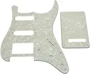 KAISH Strat HSS Guitar Pickguard ST Back Plate Tremolo Cover for USA/Mexican Fender Strat Aged Pearl