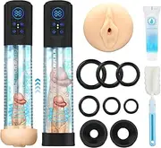 [zezelife] Penis Vacuum Pump, 3 in 1 Waterproof Automatic Suction Electric Male Masturbators with Lubricant Vibrator with 7 Smart Training Modes Penis Extension Water Pump for Men Suitable for Shower and Bath Male Sex Toys