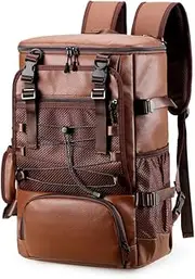 Skateboard Backpack Multi-Purpose Fitn Travel Busin Bag Large-Capacity PU Leather Backpack with Adjustable Detachable Shoulder Strap