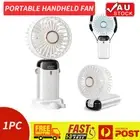 Portable Fan Mini 90° Foldable Handheld/Neck/Desk 3 in 1 Rechargeable White