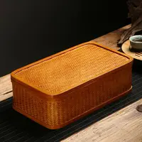 在飛比找樂天市場購物網優惠-竹制品日式純手工竹編茶具收納盒茶盒家用帶蓋盒子復古點心籃食盒