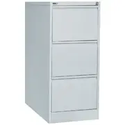 GO 3 Drawer Filing Cabinet Silver