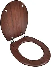 WC Toilet Seat MDF Lid Simple Design Brown Hardware Accessories