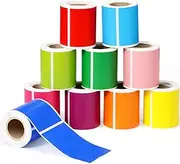 Ctosree 10 Rolls Stickers Labels for Labeling Rectangular Color Coding Labels Stickers Adhesive Label Solid Colors Tags for Inventory Organization File(2 x 3 Inch)