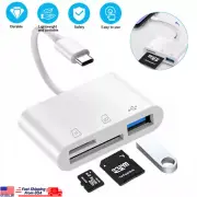 3 in 1 Type C USB OTG Adapter SD/TF Memory Card Reader for iPhone15 Pro Max Plus