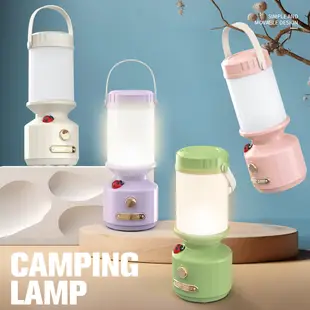 可愛的瓢蟲野營小夜燈帶手柄便攜式可調節小夜燈適用於戶外室內