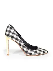 Gingham Woven Pumps