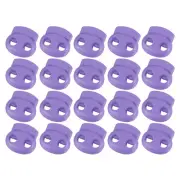 40Pcs 5mm Plastic Cord Locks Double Hole Spring Toggle Stopper, Dark Purple