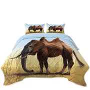 Cool Crazy Animal Art Camel vs Elephant Camelephant Coverlet