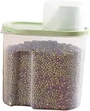 MAGICLULU Green Plastic Sealed Can for Cereal Storage Ergonomic Design Space Saving Grain Container for Dry Food Oatmeal Rice for Kitchen Organization