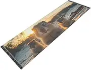 PDZRMY Washable Runner Rug Funny Animal Sunset 2’ x 6’ Non-Slip Kitchen Runner Rug for Hallways Entryway Bedroom Living Room Floor Carpet Runner- Soft Thin Mat for Family Pet