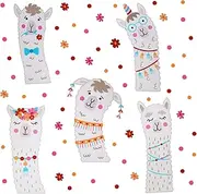 Maydahui Cute Llama Wall Decal Vinyl Peel and Stick Removable Alpaca Kids Wall Sticker (14.7*40.9 Inch) Colorful Flower and Dots Wall Decals Funny Animal Sticker Decor for Kindergarten Child Bedroom Nursery