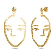 Double Face Gold Layered Earrings