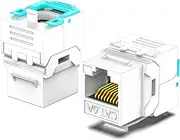 Cat6A Short Keystone Jack Toolless UTP Shield Pack Golded Plated Tool Free RJ45 Ethernet Jack Easy Operation Stable Transmission