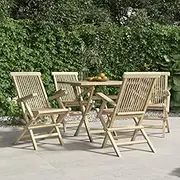 Garden Chair Folding Garden Chairs 4 pcs Grey 56x61x89 cm Solid Wood Teak Patio Seating