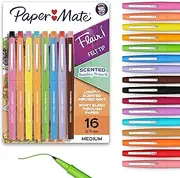Paper Mate Flair Sunday Brunch Scented Felt Tip Pens, Assorted Colors, Medium Point (0.7mm), 16 Count