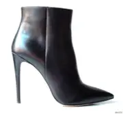 PRADA black leather 40 10 pointy toe high heel ANKLE BOOTS - classy new $980
