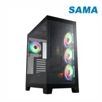 在飛比找momo購物網優惠-【SAMA 先馬】元境界 ATX 電腦機殼(黑色/支援背插式