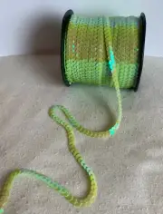 Iridescent Pear Green Sequin Ribbon (1/4" wide - 5 Yards)