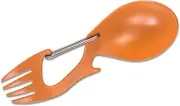 Kershaw Ration Fork / Spoon Combo, Bottle Opener, Carabiner, Orange, Compact