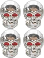 Bike Valve Stem Caps – 4Pcs Skull Tire Valve Caps, Skeleton Head Shapition to Your vehie | Dustproof Air Caps for Motorcycle, Trucks