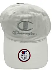 Champion Unisex White Small Double Logo Relaxed Adjustable Hat OSFA