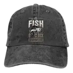 IT'S FISH O'CLOCK SOMEWHERE 棒球帽男士帽子女士遮陽保護 SNAPBACK 鯉魚釣魚藝術文化帽