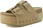 [CUSHIONAIRE] Women's Guru Genuine Leather footbed platform sandal with +Comfort, Wide Widths Available