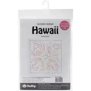 Tulip Needle Company Sashiko World Hawaii Stamped Embroidery Kit-Anthurium
