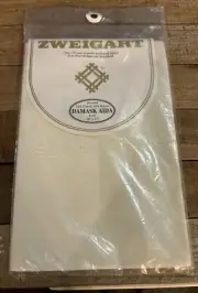 Zweigart 18 Count Cotton/Rayon 18x17" Cross Stitch Fabric Damask Aida Ivory