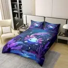 Axolotl Bedding Set King Size Girls Cartoon Salamander Duvet Cover Set 100%