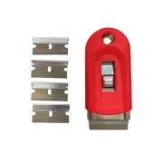 1 Set of Retractable Razor Blade Scraper With Soft Grip Handle 5 Blade Included