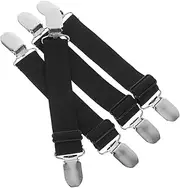 [ibasenice] Trouser Clips Cinch Ratchet Belt Strips Simple for Waist Fixing Strap Clips Stays Holder Windproof Boot Clips Pants Fixing Clips Elastic Belt Reusable Black Elastic Band