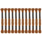 12 Skeins Embroidery Floss 8m Each Cotton Cross Stitch Thread Light Brown