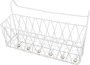 Milisten Replacement Bedside Storage Rack Sturdy Iron Bed Hanging Organizer for Glasses Books Phone Tool Installation for Dormitory Bunk Beds Chic Design for Student Living
