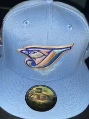 7 5/8 toronto blue jays sky blue 30th season pink bottom fitted hat
