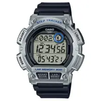 在飛比找PChome24h購物優惠-【CASIO 】經典大錶面計步運動電子錶-黑X灰(WS-21