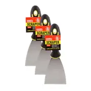 Handy Hardware® 3PK Scraper 75mm Durable steel blade Remover and Scraping