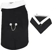 Happyyami Pet Suit Dog Wedding Outfits Costume Pet Tuxedo Cat Tuxedo Dachshund Clothes Puppies Chihuahua Dachshund Puppy Costumes Polyester Black