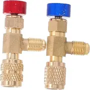 NOLITOY 2pcs Charging Valve for Ac Liquid Safety Valve Adapter Male to Female Air Conditioning System Repair Tools for