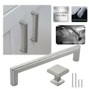 Solid Brushed Nickel Kitchen Cabinet Pulls Knobs Handles Drawers Bath Hardware