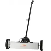 VEVOR Rolling Magnetic Sweeper with Wheels, Push-Type Magnetic Pick Up Sweeper, Large Magnet Pickup Lawn Sweeper, 20.4kg Magnet with Telescoping Handl