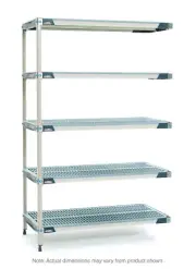 MetroMax i 5AX527GX3 5-Shelf Plastic Industrial Shelving Add-On Unit, 24" x 30"