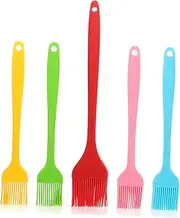 BESTOYARD Silicone Pastry Brush Set 5pcs Cooking Baking Tools BBQ Grill Basting Brush Easy Clean Heat Resistant Food Grade