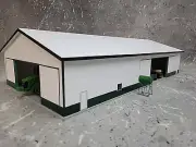 1/64 Custom scratch built 60x120 building White & Forest Green Trim &Wainscoting