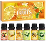 ARVIDSSON Fruits Essential Oils Set, Natural Citrus Essential Oil for Diffuser & Candle Making, Fruity Fragrance Oils, Grapefruit, Bergamot, Sweet Orange, Lemon, Lime, Pineapple